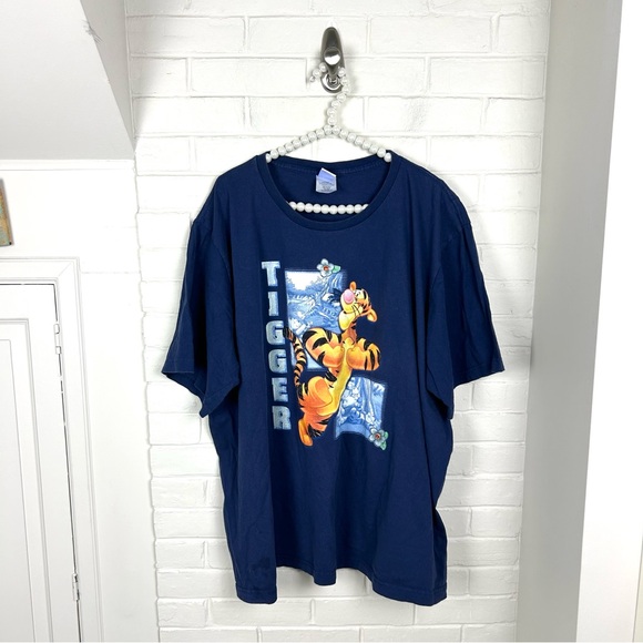 Vintage Disney Tigger Navy Cotton Short Sleeve T Shirt Plus Size 26/28 - Picture 1 of 12